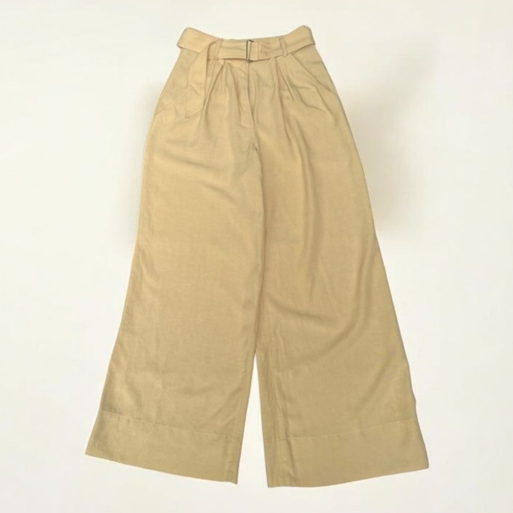 Gianni Bini x Jess Southern Lyocell/Linen “Tally” Wide Leg Pant in Khaki NEW - Picture 3 of 9
